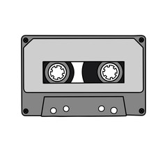 Audio cassette isolated on white background. Vector illustration