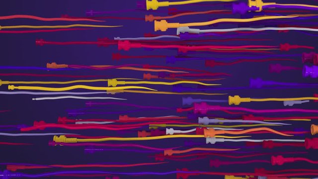 3D  Cables with BNC Connection. 3D Animated.