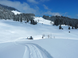 Fototapeta na wymiar Winterwanderung in den Bayerischen Alpen
