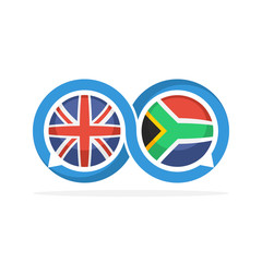 Illustrated icons with English and South African communication concepts