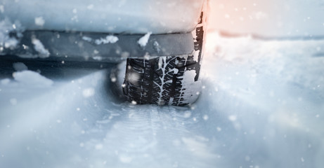 Obraz na płótnie Canvas Winter tires for a safe and enjoyable winter trip