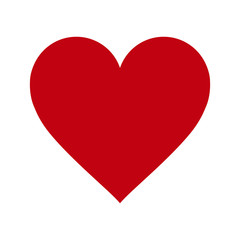 Red heart icon on white background. Love logo heart illustration. - obrazy, fototapety, plakaty