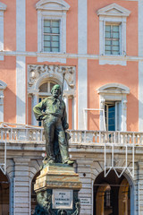 Fototapeta na wymiar 20th September square and the statue of Garibaldi in Pisa