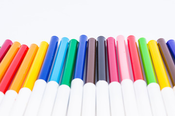 drawing Coloring pens isolated on white background