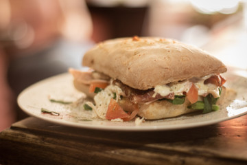 sandwich with ham and cheese