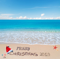 merry sandy Christmas 2019 on the beach