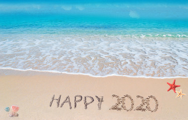 happy 2020 on the beach