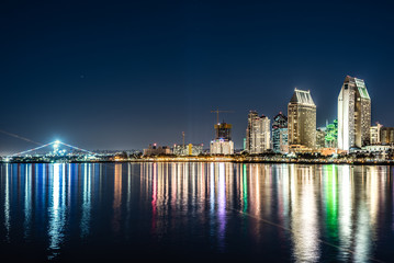 Downtown San Diego seen from Coronado island at night