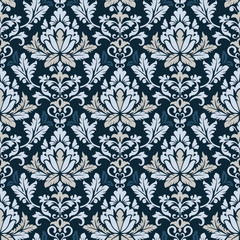 Seamless blue toned flowers background