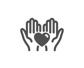Fototapeta na wymiar Friends love sign. Hold heart icon. Friendship hand symbol. Classic flat style. Simple hold heart icon. Vector