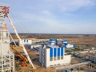 Koper for lifting ore. Mining and processing plant. Sylvinite mining. Building. Petrikov District, Republic of Belarus.