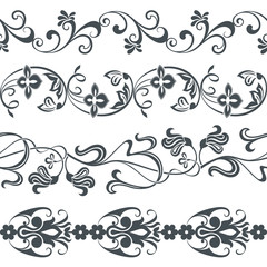 Seamless floral border vector template