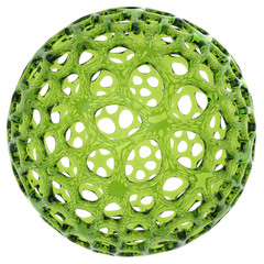 Green glass perforated sphere