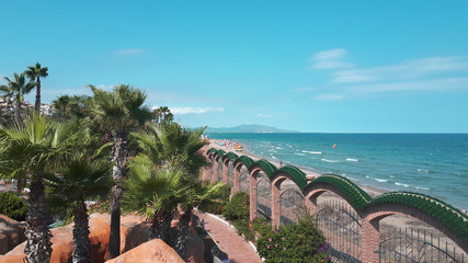 Beautiful, summer, sunny view of the beach and sea, Oropesa del mar, Valencia, Spain.