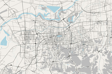 Fototapeta na wymiar map of the city of Jinan, China