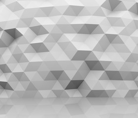 Obraz premium Abstract white polygon wall 3D rendering background.