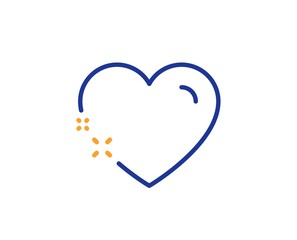 Love emotion sign. Heart line icon. Valentine day symbol. Colorful outline concept. Blue and orange thin line heart icon. Vector