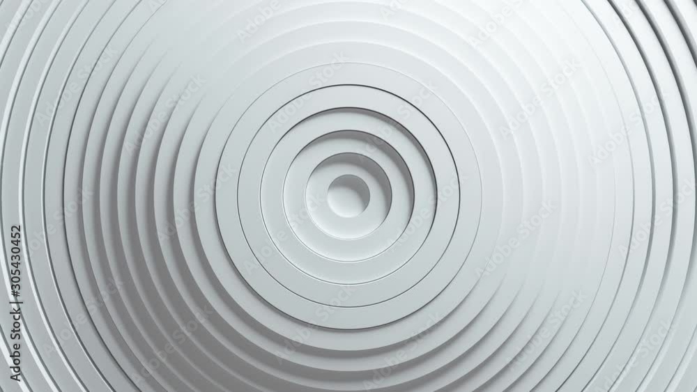 Poster abstract pattern of circles with the effect of displacement. white clean rings animation. abstract b