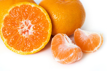 tangerine or mandarin fruit isolated on white background cutout