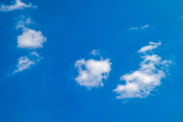 Blue sky and clouds on a clear day and good weather in the morning, fluffy and soft white clouds