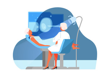 Vector illustration of innovative healthcare. Concept of modern medicine