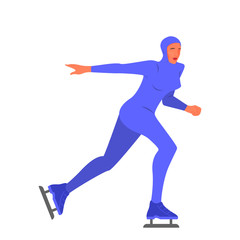 Fototapeta na wymiar Vector illustration of man ice skating in warm winter clothes