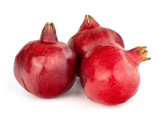 Ripe pomegranate fruit isolated on white background cutout