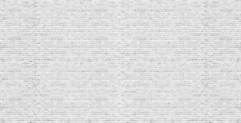 Panoramic background of wide old white brick wall texture. Home or office design backdrop