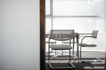 White modern office with designer furniture