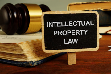 Writing note showing the text intellectual property law