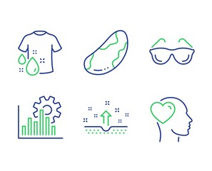 Brazil nut, Clean skin and Seo graph line icons set. Wash t-shirt, Eyeglasses and Friend signs. Vegetarian, Cosmetics, Analytics chart. Laundry shirt. Business set. Vector