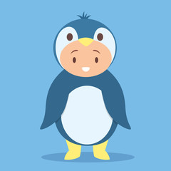 Vector illustration of cute children wearing Christmas party