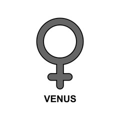 Symbol of the planet Venus, icon. Vector illustration.