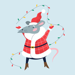 Cute Christmas rat