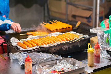 縁日のフランクフルト