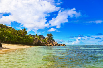 Obraz premium Famous beach Source d'Argent at Seychelles