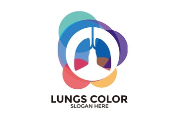 Colorful Lungs logo template vector, Health lungs Template, Logo symbol icon