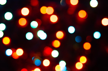 Blurry lights. Garland lights are blurry. Defocus.