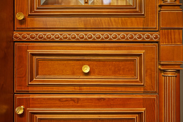 Fototapeta premium restored chest of drawers bright color close up