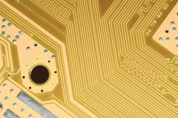 Electronic circuit board abstract background. computer motherboard close up. micro elements of...