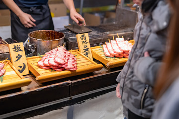 縁日の牛串