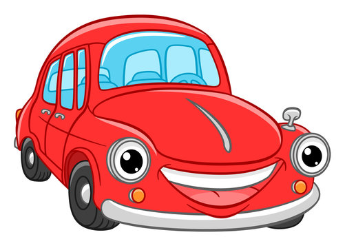 Cartoon smiling car