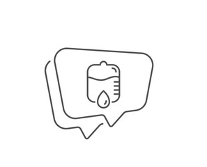 Medicine drop counter line icon. Chat bubble design. Medical equipment sign. Outline concept. Thin line drop counter icon. Vector