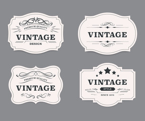 Vintage label banner badges set. Luxury decoration classic design.