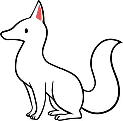 白い狐のイラスト