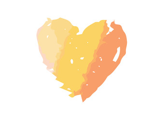 クレヨン風　手描きハート