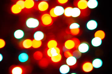 Blurry lights. Garland lights are blurry. Defocus.