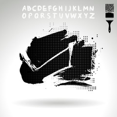 Black brush stroke and texture. Grunge vector abstract hand - painted element. Underline and border design.