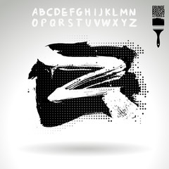 Black brush stroke and texture. Grunge vector abstract hand - painted element. Underline and border design.