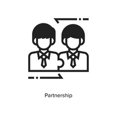 Partnership linear icon vector  illustration on white background
